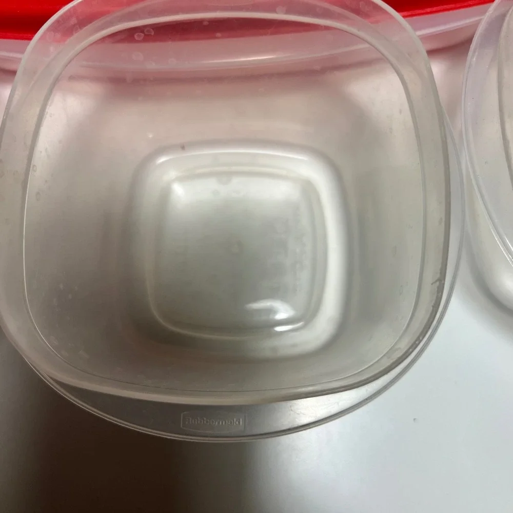 Rubbermaid 8pc Food Storage Container Set Red Easy‎ Find Lids Clear Plastic